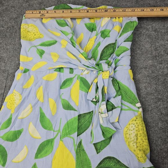 Maeve Strapless Jumpsuit Womens 2 Lemon Grove Wide Leg Summer Cropped Vacation - Picture 4 of 8
